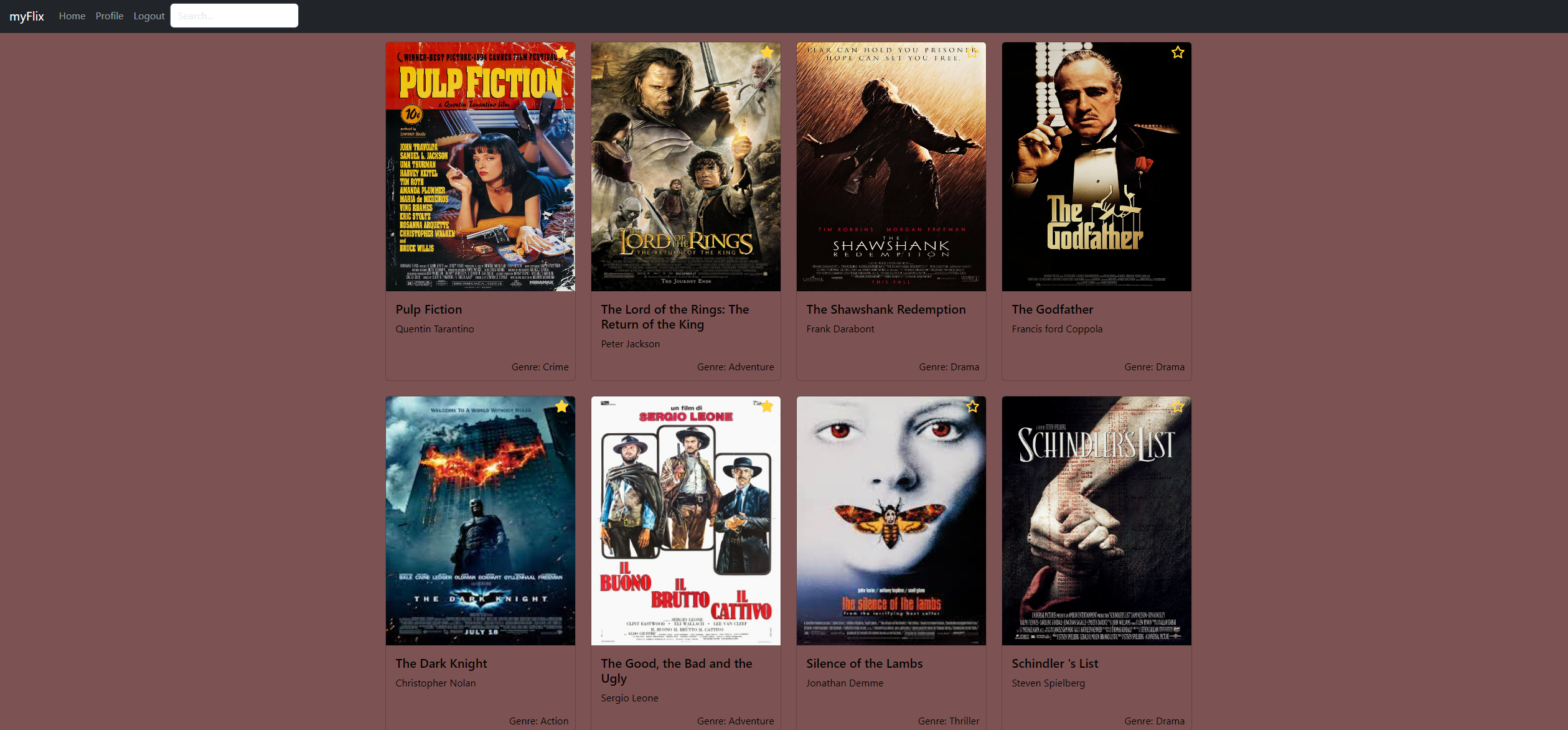 A picture of myFlix-Client app